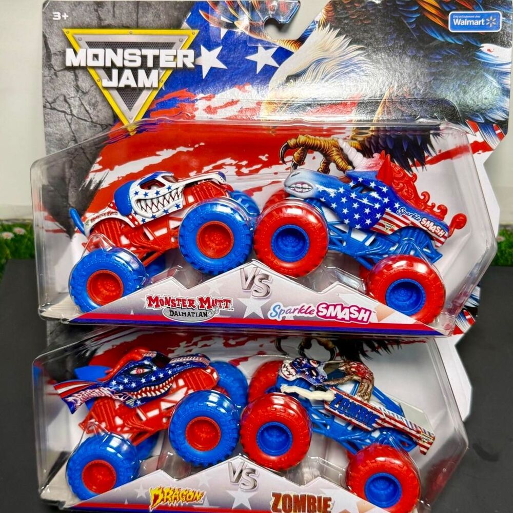 Monster Jam / Dragon & Zombie - Monster Mutt & Sparkle Smash / Stars & Stripes